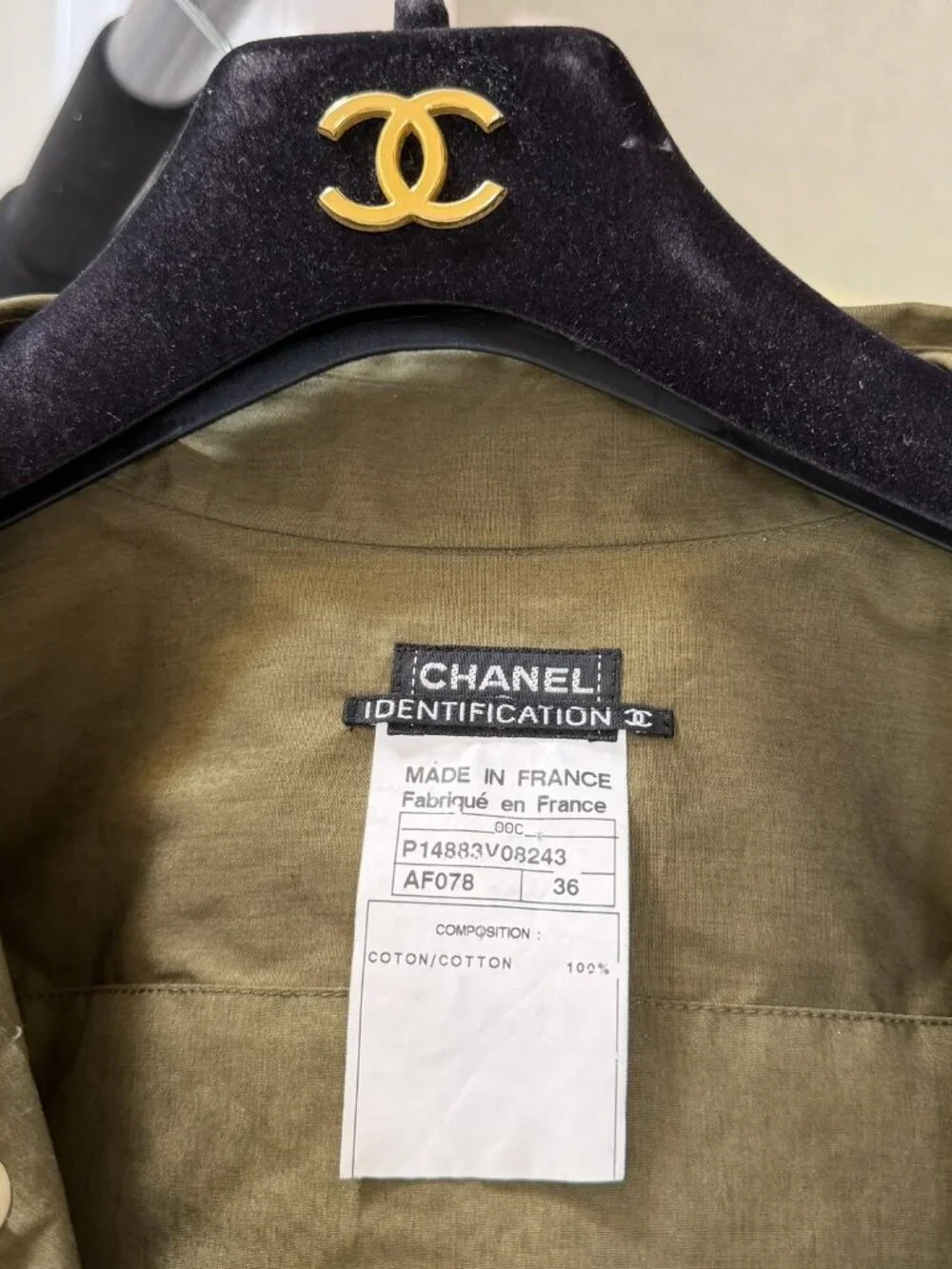 CHANEL 2000 Olive Utility Safari Skirt Suit Sz S-M P14883V08243 jacket & skirt